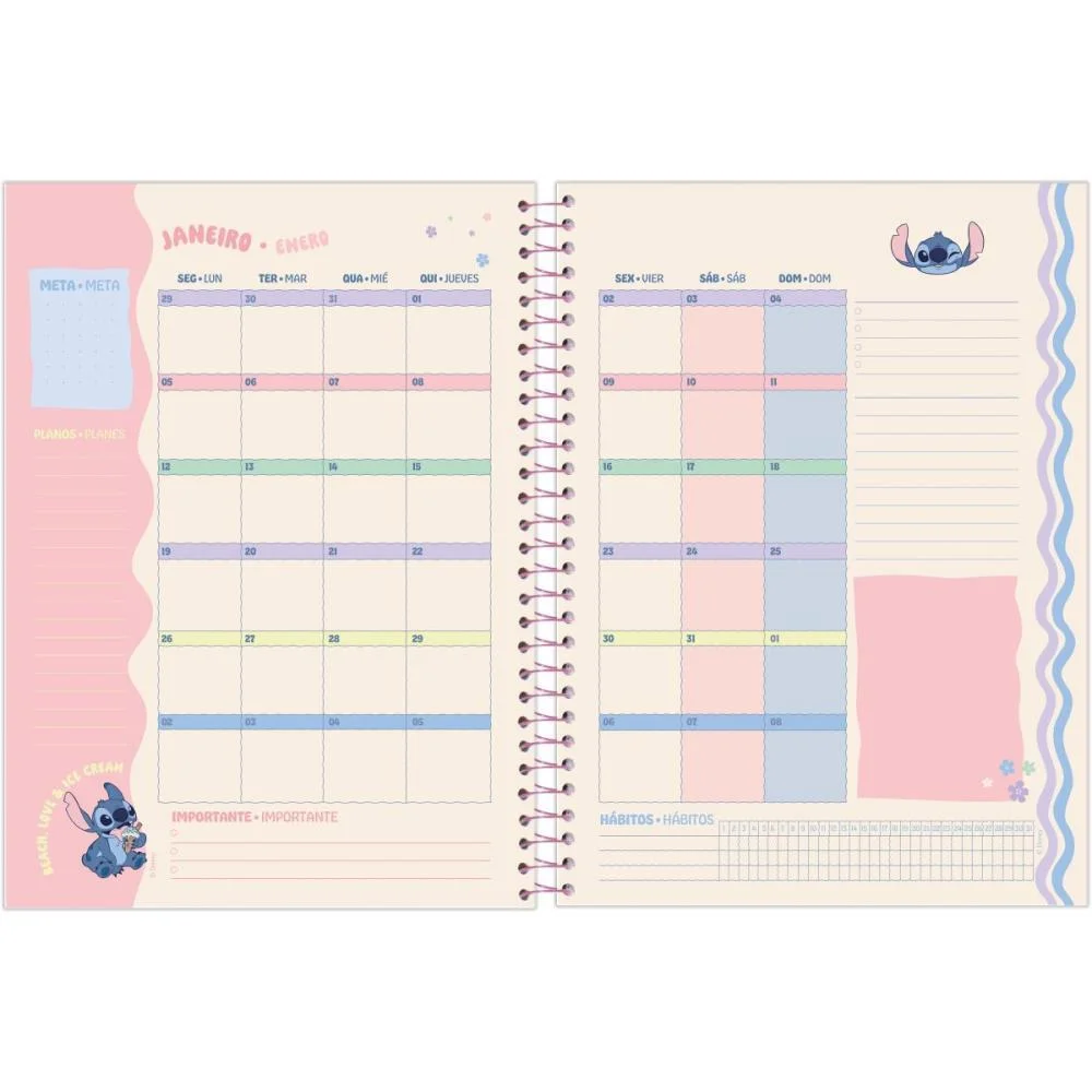 AGENDA/PLANNER 2026 STITCH 80F.177X240MM FORONI (PCT.C/03) - imagem 7