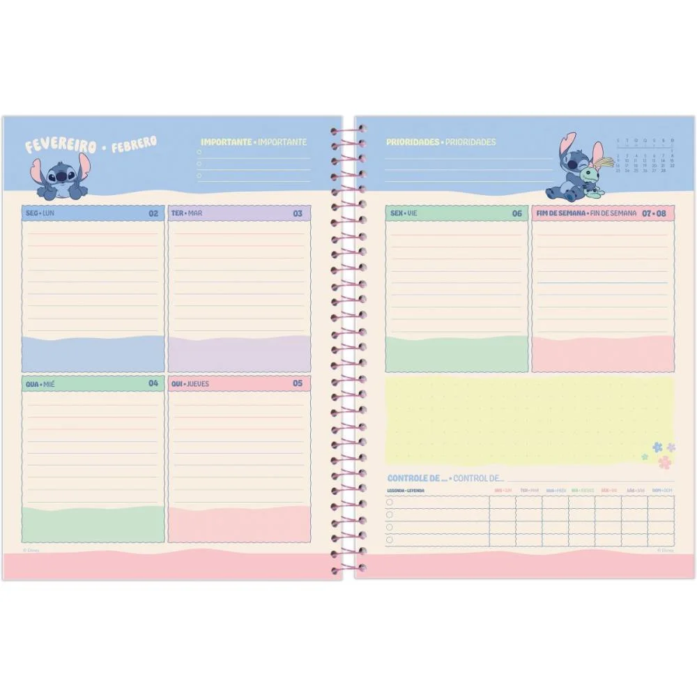 AGENDA/PLANNER 2026 STITCH 80F.177X240MM FORONI (PCT.C/03) - imagem 8