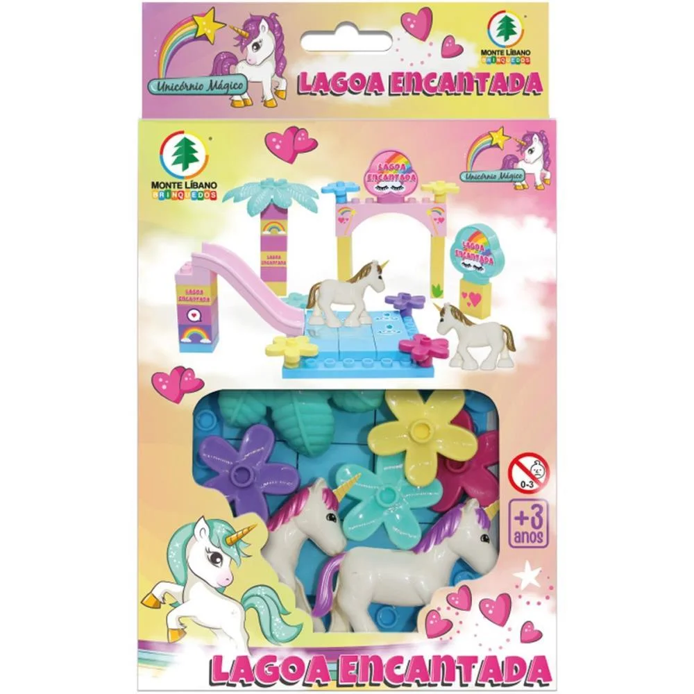 BRINQUEDO PARA MONTAR UNICORNIO MAGICO LAGOA ENCANTA MONTE LIBANO (UNIDADE) - imagem 4