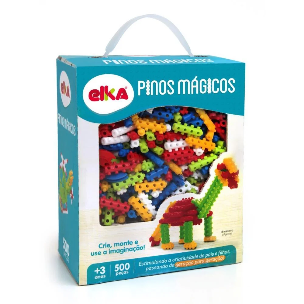BRINQUEDO PARA MONTAR PINOS MAGICOS 500 PECAS ELKA (UNIDADE) - imagem 2
