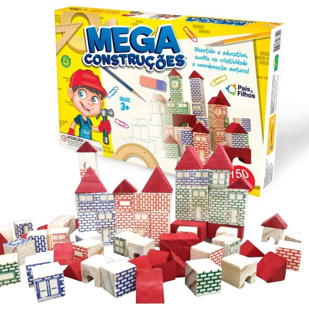 BRINQUEDO PARA MONTAR MEGA CONSTRUCOES 150 PECAS PAIS E FILHOS (UNIDADE) - imagem 2