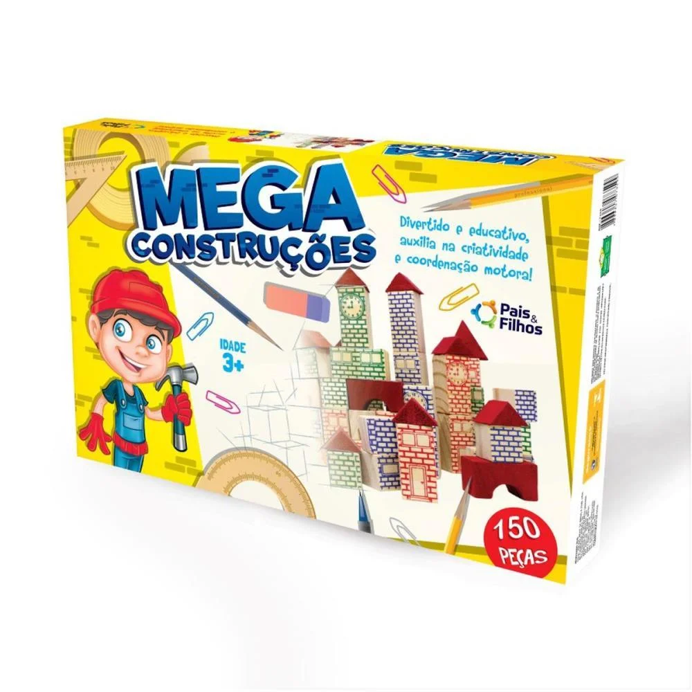 BRINQUEDO PARA MONTAR MEGA CONSTRUCOES 150 PECAS PAIS E FILHOS (UNIDADE) - imagem 4