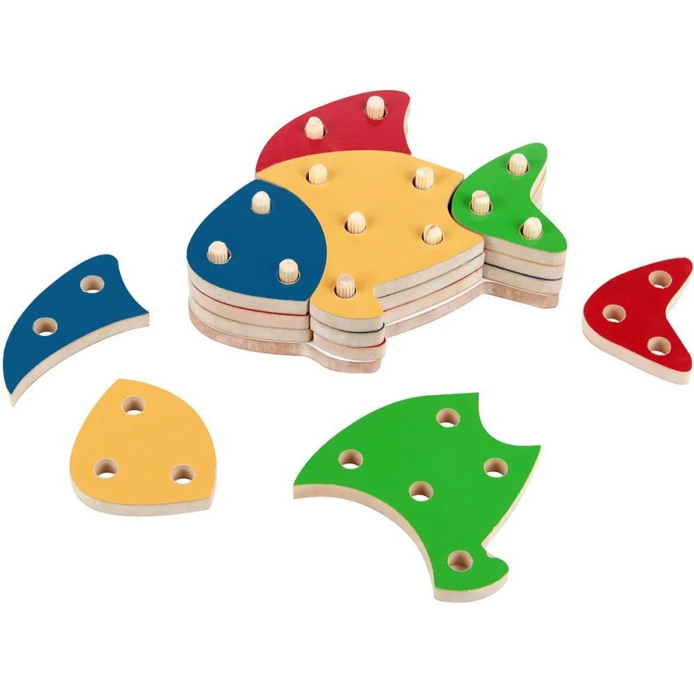 BRINQUEDO PARA MONTAR PEIXE MDF TROQUE/ENCAIXE 16PCS CARLU (UNIDADE) - imagem 4