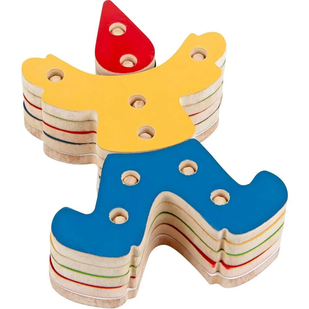 BRINQUEDO PARA MONTAR PALHACO MDF TROQUE/ENCAIXE 12P CARLU (UNIDADE) - imagem 2