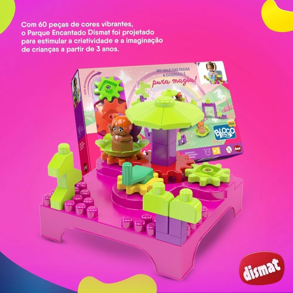BRINQUEDO PARA MONTAR PARQUE ENCANT.BLOCOLANDIA 60PC DISMAT (UNIDADE) - imagem 5