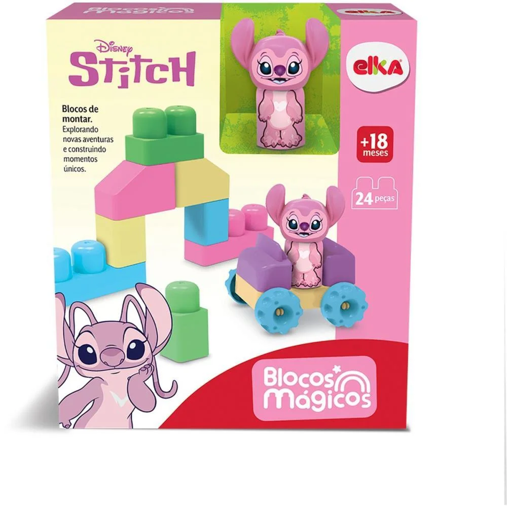 BRINQUEDO PARA MONTAR STITCH ANGEL BL.MAGICOS 24 PCS ELKA (UNIDADE) - imagem 4