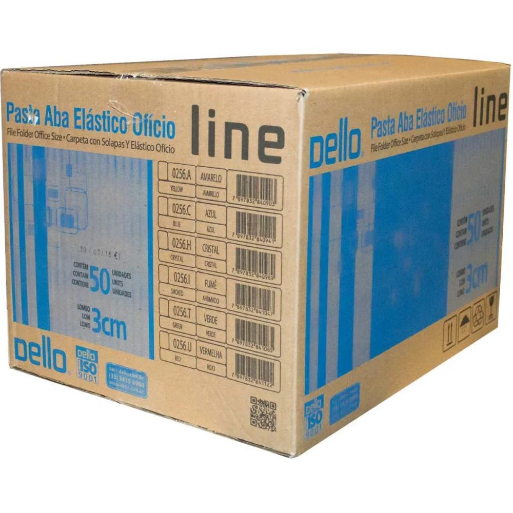 PASTA ABA ELASTICA PLASTICA OFICIO 30MM CRISTAL DELLOLINE DELLO (PCT.C/10) - imagem 4