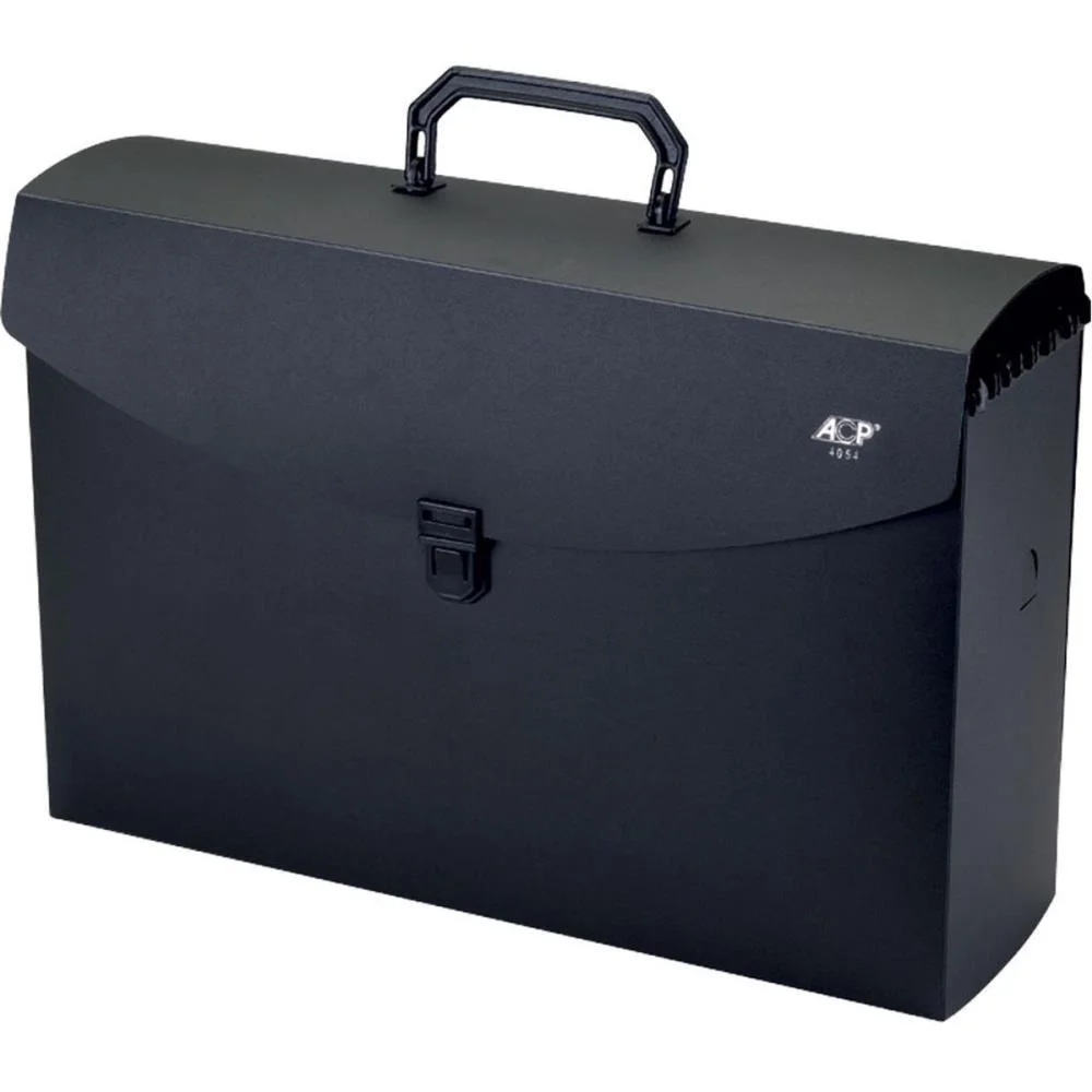 MALETA PLASTICA COM ALCA C/06 PASTA SUSPEN. EM PP BLACK ACP (UNIDADE) - imagem 4