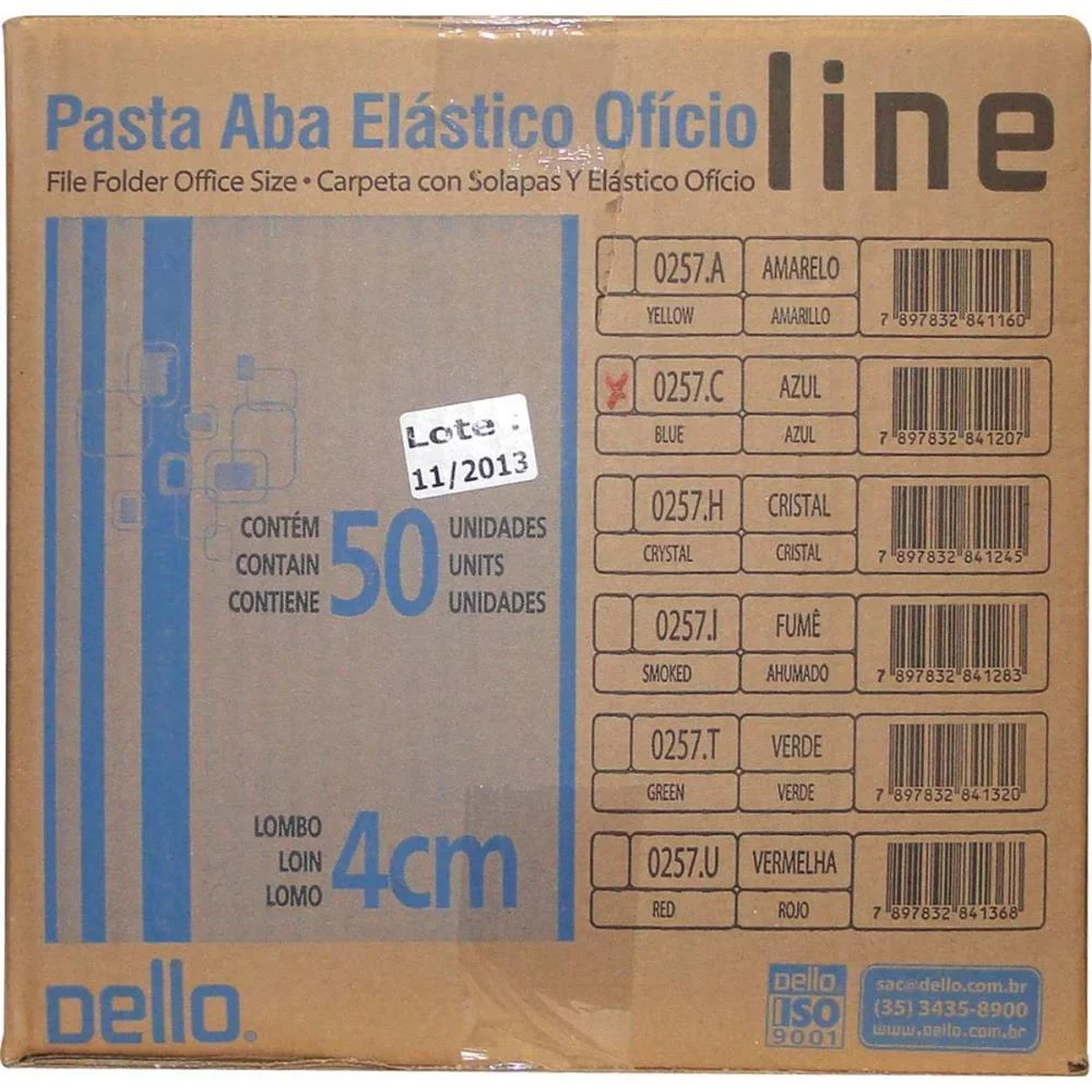 PASTA ABA ELASTICA PLASTICA OFICIO 40MM AZUL DELLOLINE DELLO (PCT.C/10) - imagem 6