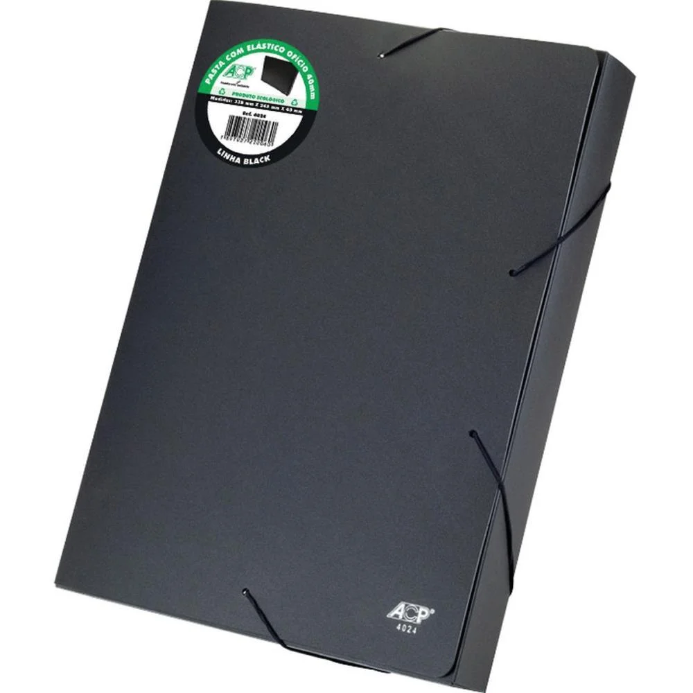 PASTA ABA ELASTICA PLASTICA OFICIO 40MM LINHA BLACK ACP (PCT.C/10) - imagem 2