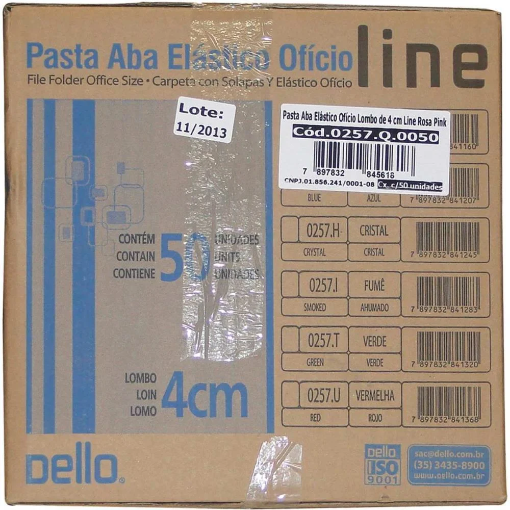 PASTA ABA ELASTICA PLASTICA OFICIO 40MM PINK DELLOLINE DELLO (PCT.C/10) - imagem 4