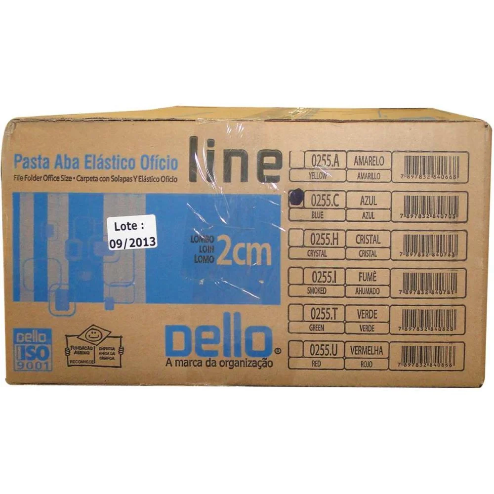 PASTA ABA ELASTICA PLASTICA OFICIO 20MM AZUL DELLOLINE DELLO (PCT.C/10) - imagem 3
