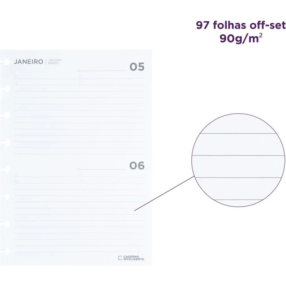 CADERNO INTELIGENTE REFIL A5 REFIL AGENDA 90G 97FLS CADERNO INTELIGENTE (PACOTE) - imagem 4