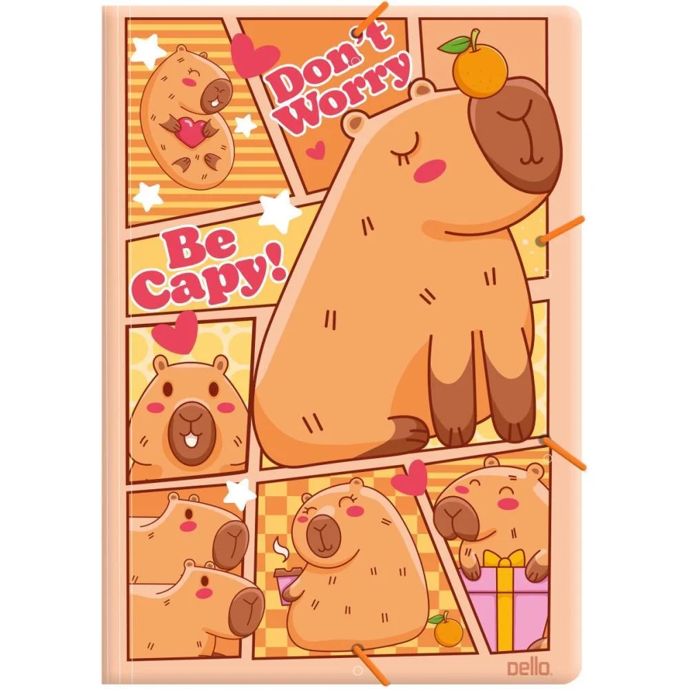 PASTA ABA ELASTICA PLASTICA CAPIVARA A4 BE CAPY LARANJA DELLO (PCT.C/10) - imagem 2