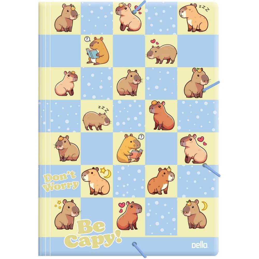 PASTA ABA ELASTICA PLASTICA CAPIVARA A4 BE CAPY AZUL DELLO (PCT.C/10) - imagem 3