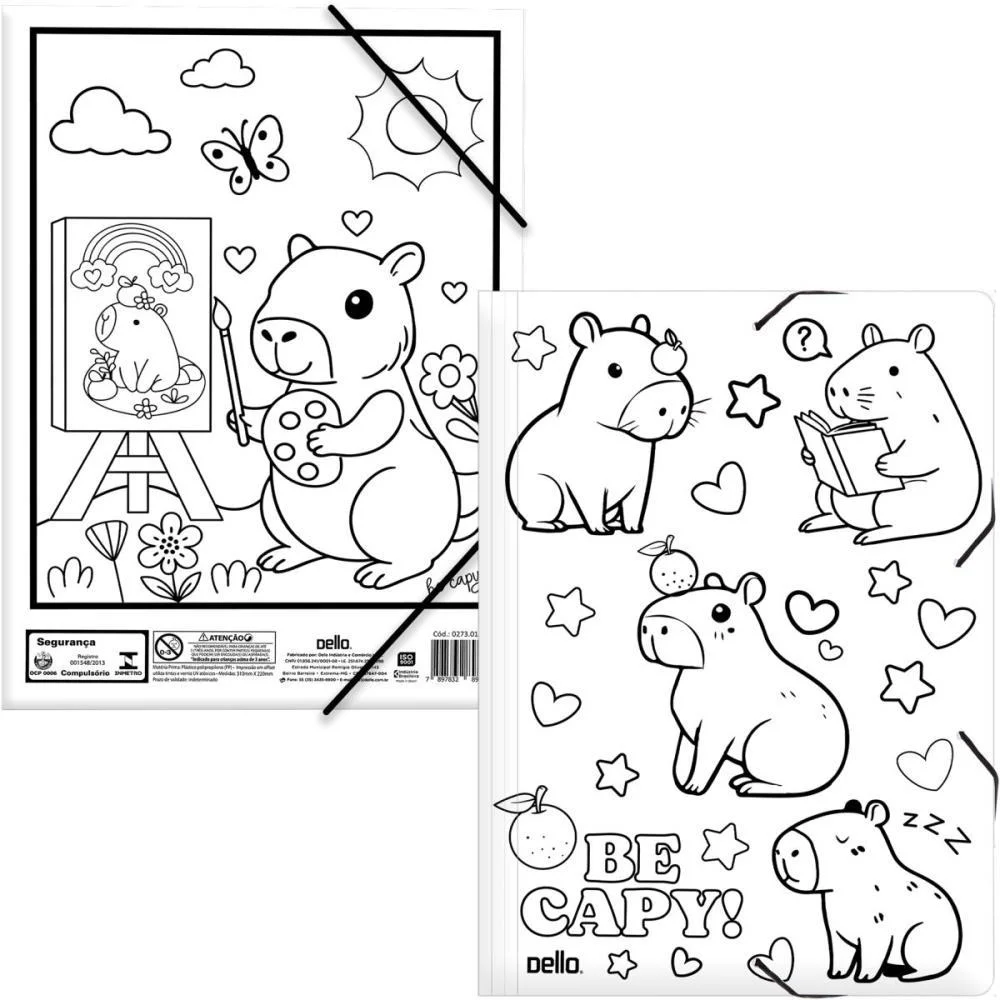 PASTA ABA ELASTICA PLASTICA CAPIVARA A4 BE CAPPY I  P/COLO DELLO (PCT.C/10) - imagem 2