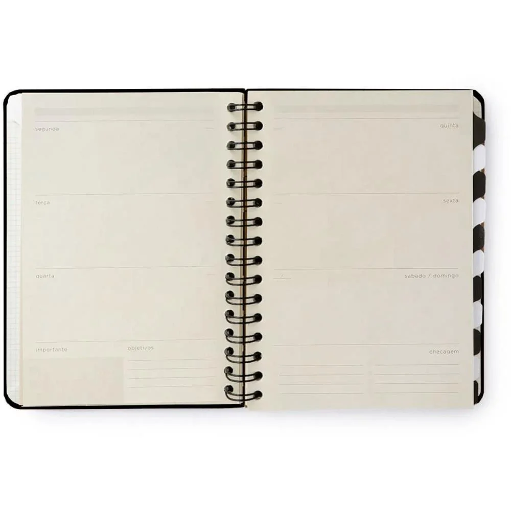 AGENDA/PLANNER PERMANENTE CLASSICA SEMANAL PRETA 148X210 CICERO (UNIDADE) - imagem 3