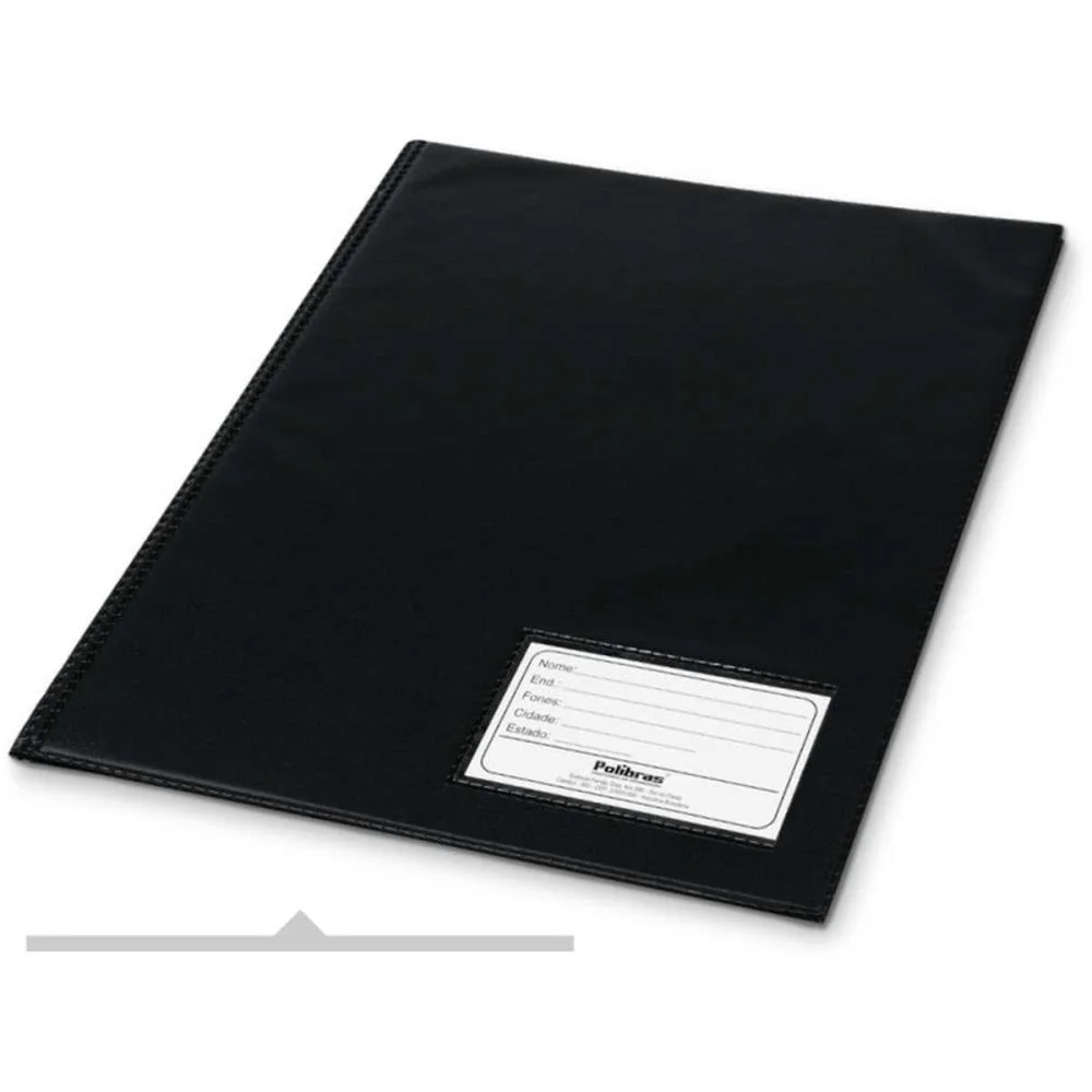 PASTA CATALOGO OFICIO 100 ENV. FINOS PRETA POLIBRAS (PCT.C/05) - imagem 3