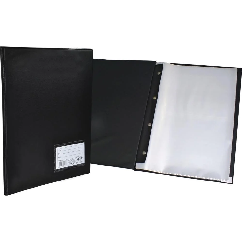 PASTA CATALOGO OFICIO 100 ENV. FINOS PRETA ACP (PCT.C/04) - imagem 2