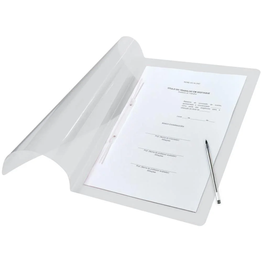 PASTA GRAMPO TRILHO PLASTICA OFICIO CRISTAL DAC (PCT.C/10) - imagem 4