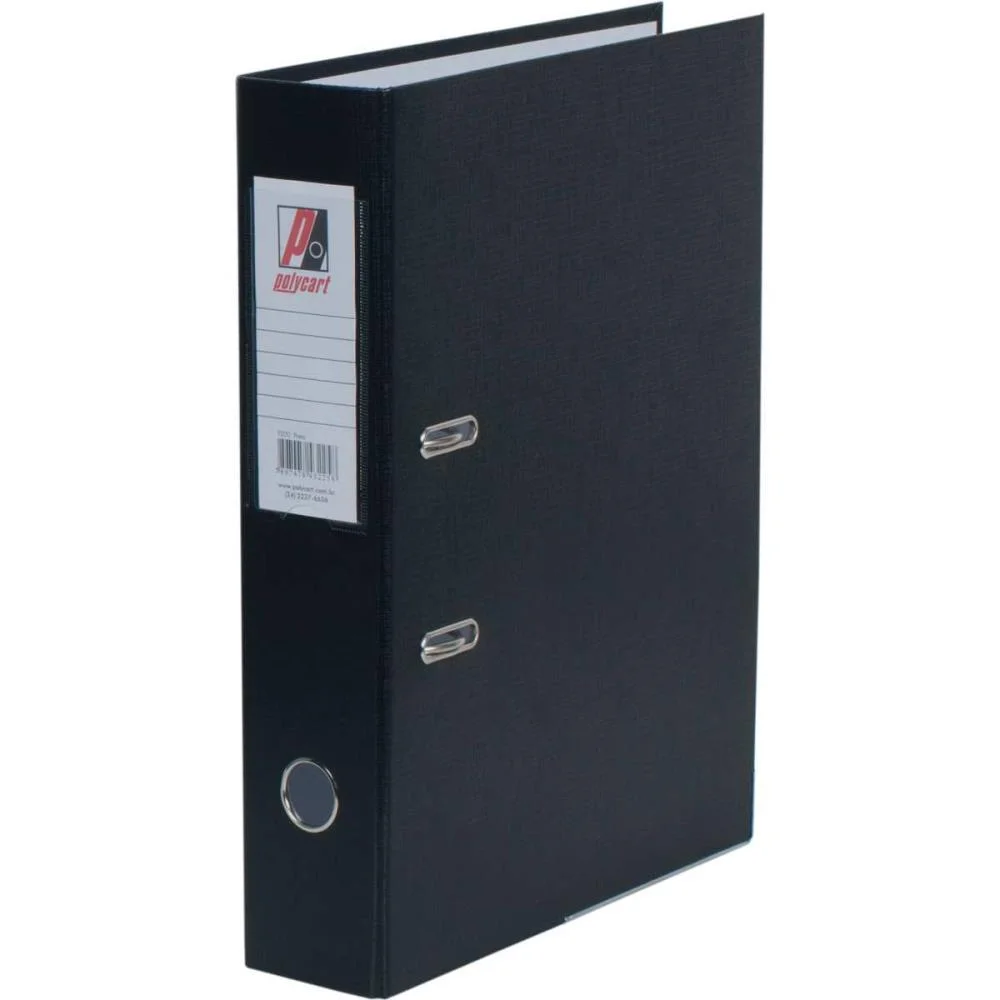 PASTA REGISTRADORA OFICIO LARGA PRETO LUXO POLYCART (PCT.C/04) - imagem 3