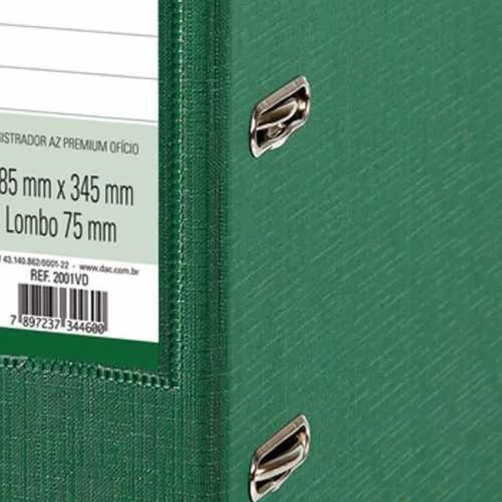 PASTA REGISTRADORA OFICIO LARGA VERDE PREMIUM DAC (UNIDADE) - imagem 4