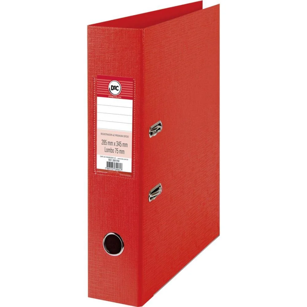 PASTA REGISTRADORA OFICIO LARGA VERMELHA PREMIUM DAC (UNIDADE) - imagem 2