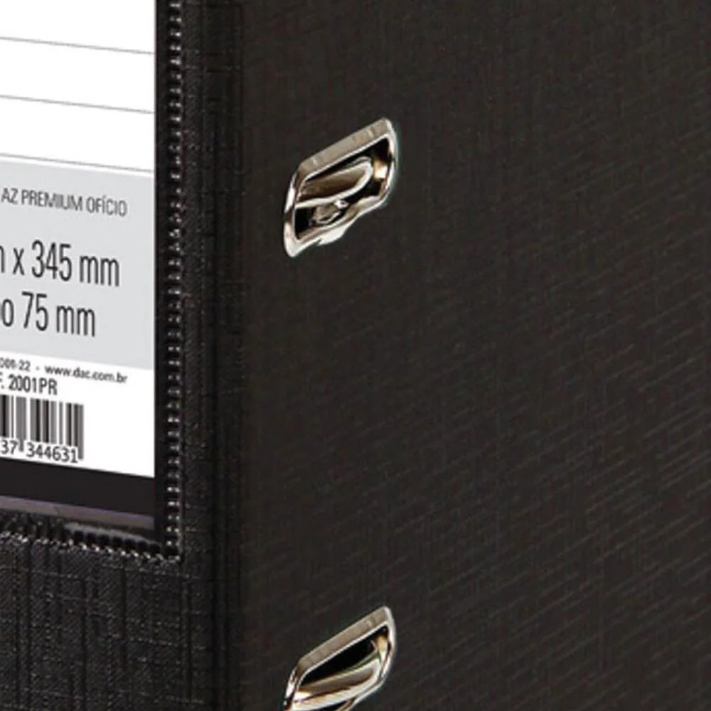 PASTA REGISTRADORA OFICIO LARGA PRETA PREMIUM DAC (UNIDADE) - imagem 4