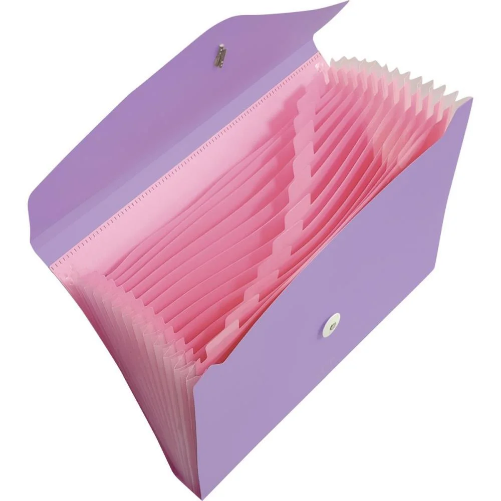 PASTA SANFONADA PLASTICA A4 CANDY 12DIVISOES ROSA/LILAS ACP (UNIDADE) - imagem 3