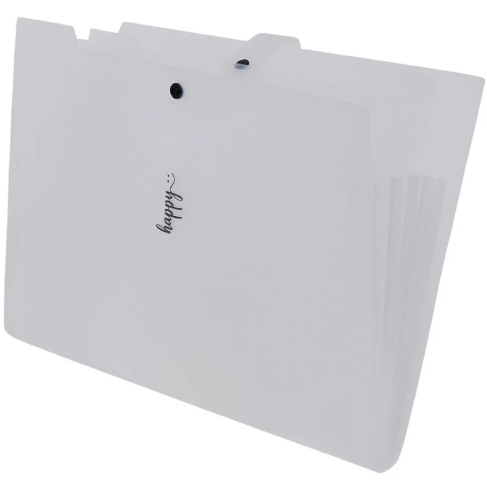 PASTA SANFONADA PLASTICA A4 5 DIVISOES CRISTAL POLIBRAS (UNIDADE) - imagem 3