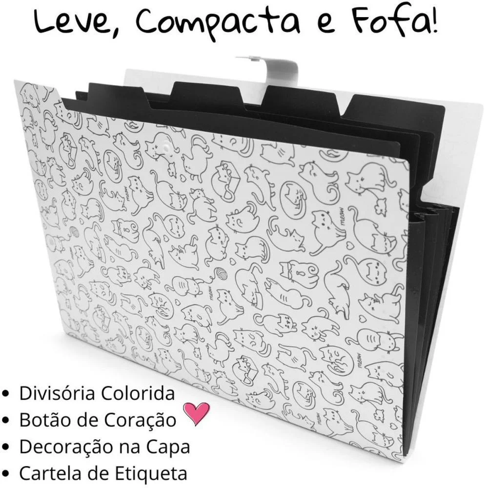 PASTA SANFONADA PLASTICA A4 5 DIVISOES DOGS E CATS (S) POLIBRAS (UNIDADE) - imagem 4