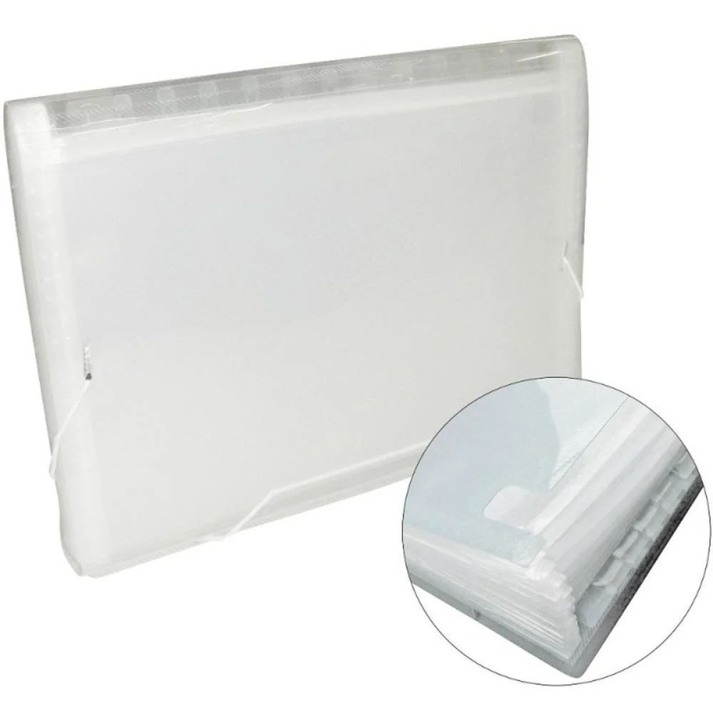 PASTA SANFONADA PLASTICA A4 12 DIVISOES CRISTAL ACP (UNIDADE) - imagem 4