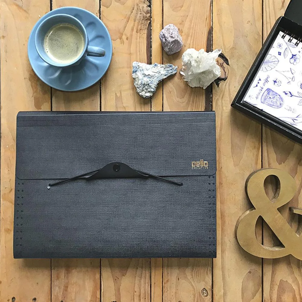 PASTA SANFONADA PLASTICA A4 12 DIVISOES EXECUTIVA PRETA DELLO (UNIDADE) - imagem 4