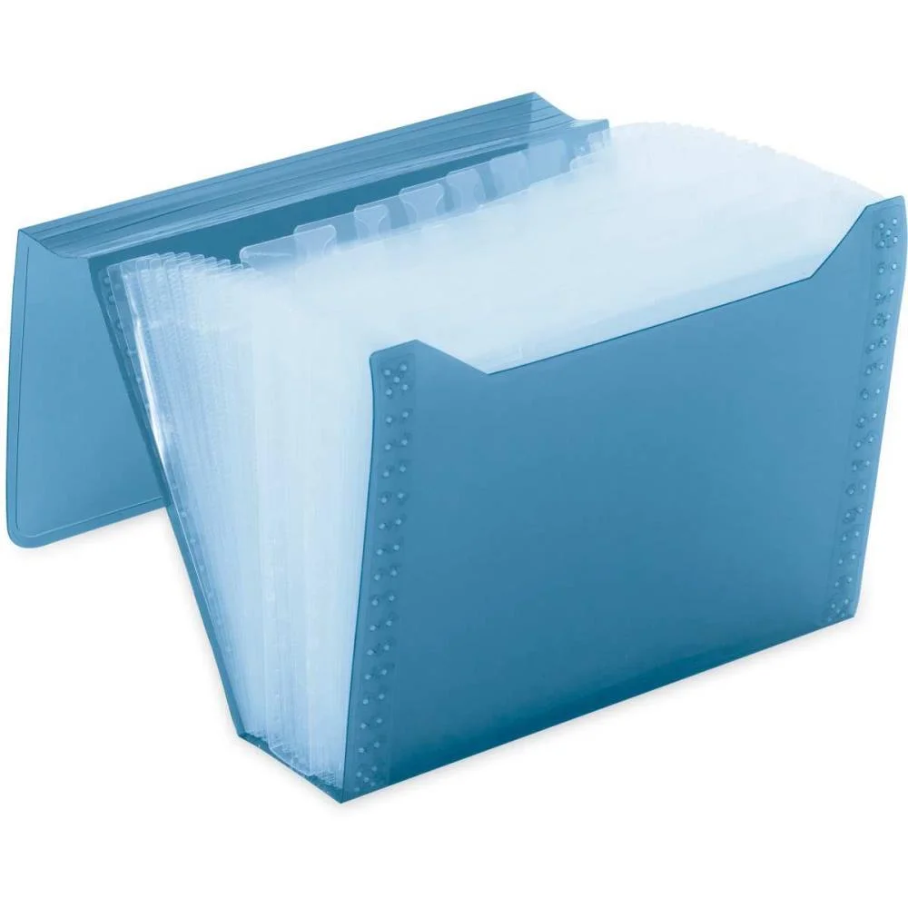 PASTA SANFONADA PLASTICA DUPLICATA 12DIV NEW LINE AZUL POLIBRAS (UNIDADE) - imagem 2