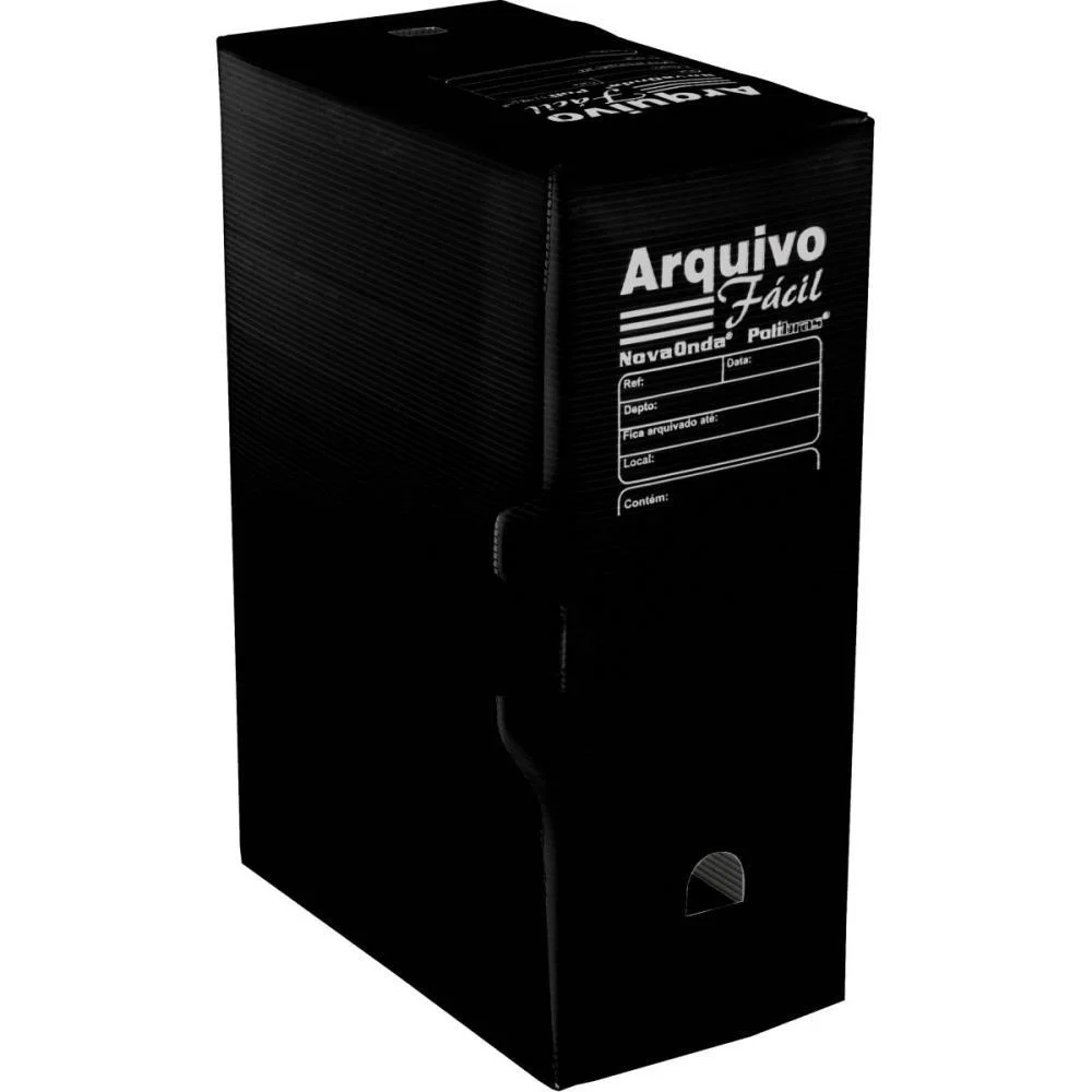 ARQUIVO MORTO POLIPROPILENO FACIL NOVAONDA PRETO POLIBRAS (PCT.C/10) - imagem 2