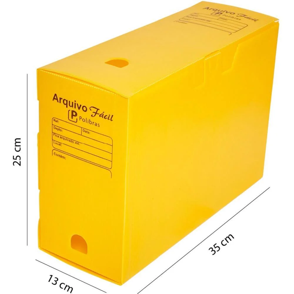ARQUIVO MORTO POLIPROPILENO FACIL NOVAONDA AMARELO POLIBRAS (PCT.C/10) - imagem 4
