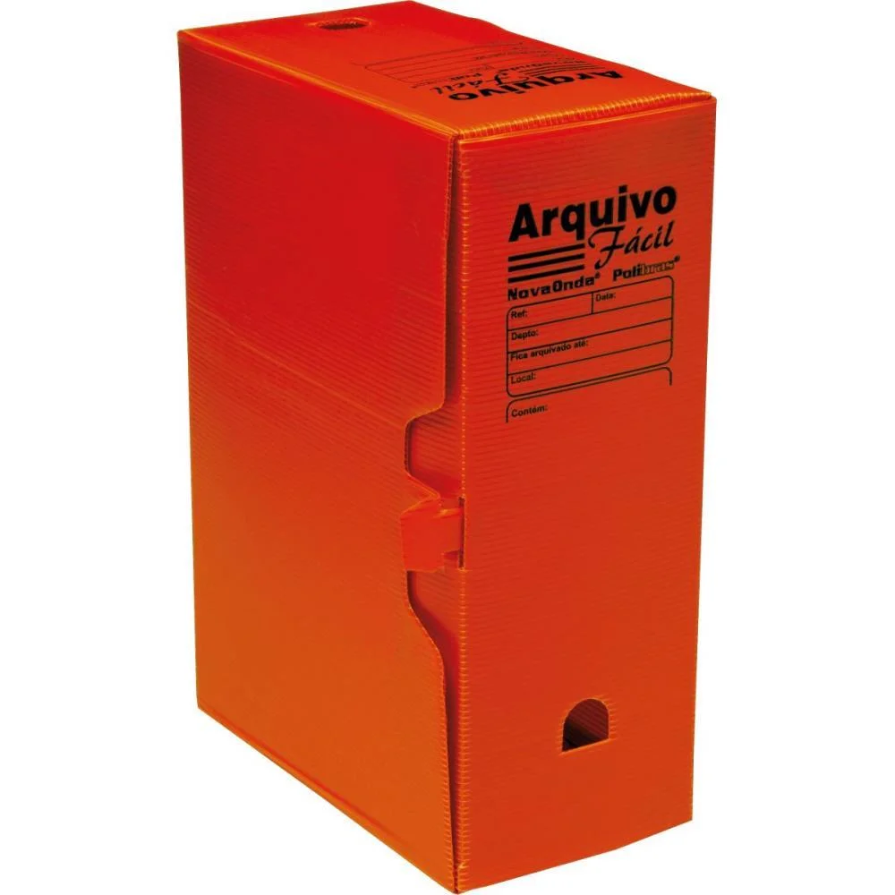 ARQUIVO MORTO POLIPROPILENO FACIL NOVAONDA VERMELHO POLIBRAS (PCT.C/10) - imagem 2