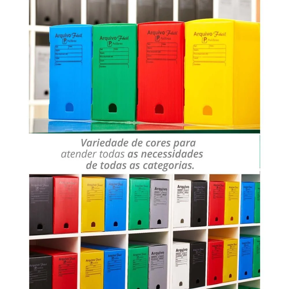 ARQUIVO MORTO POLIPROPILENO FACIL NOVAONDA BRANCO POLIBRAS (PCT.C/10) - imagem 8