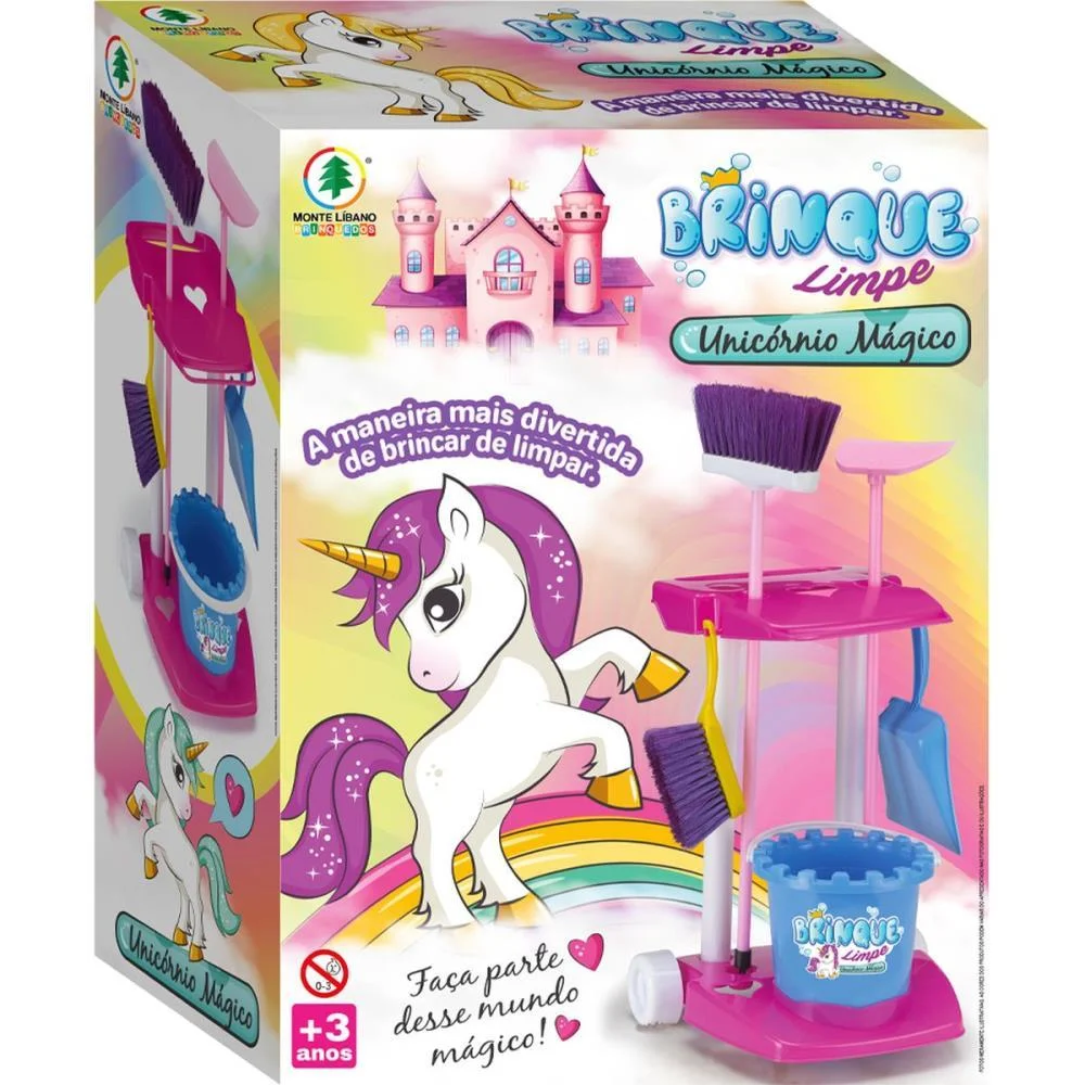 BRINCANDO DE CASINHA UNICORNIO MAGICO BRINQUE LIMPE MONTE LIBANO (UNIDADE) - imagem 4