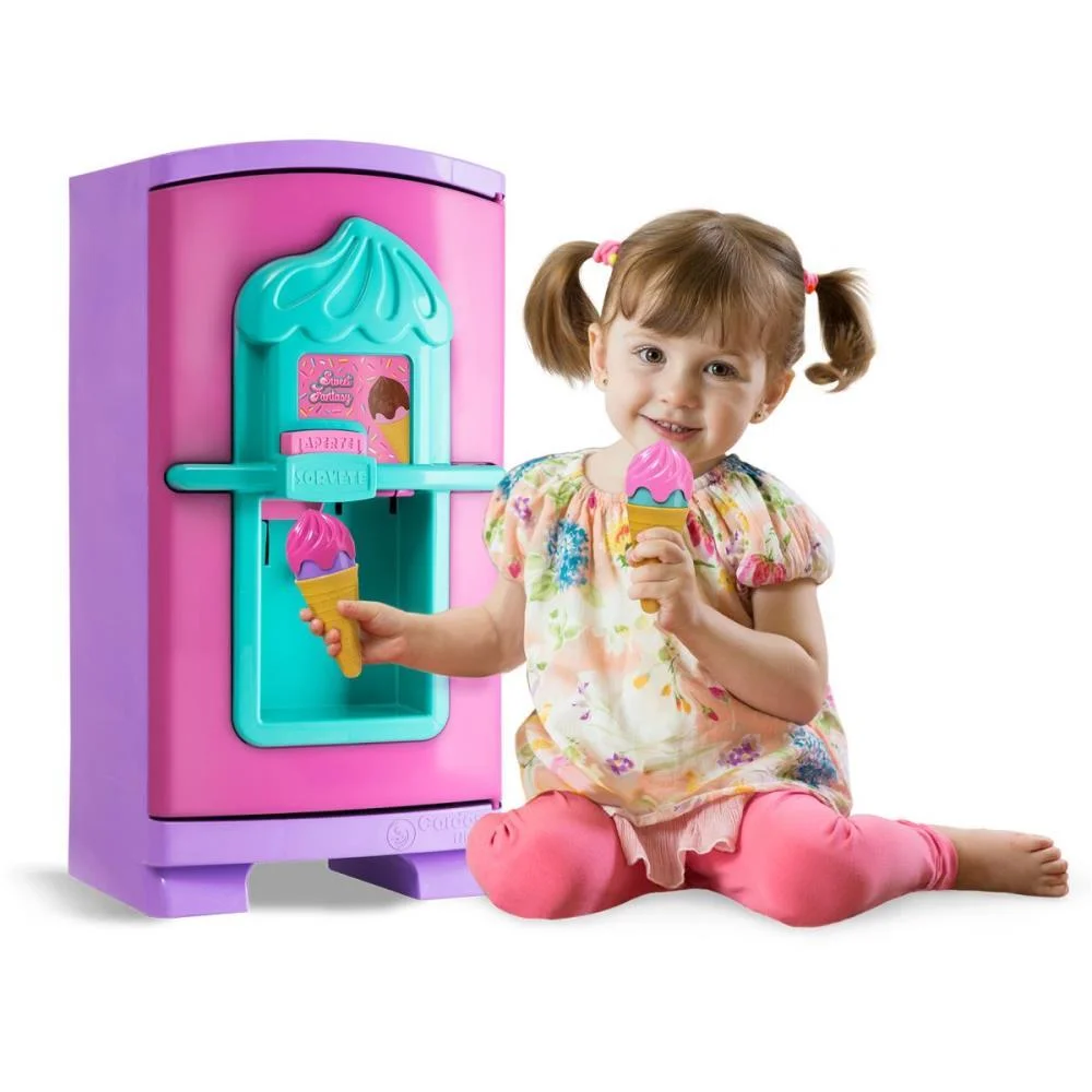 BRINCANDO DE CASINHA GELADEIRA GELA SORVETINHO 49CM CARDOSO TOYS (UNIDADE) - imagem 4