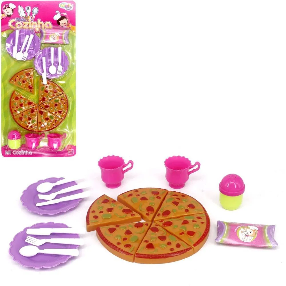 BRINCANDO DE CASINHA KIT COZINHA PIZZA 16 A 18 PCS WELLMIX (UNIDADE) - imagem 2
