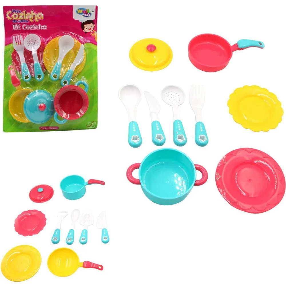 BRINCANDO DE CASINHA KIT COZINHA LOUCURA 9PCS WELLMIX (UNIDADE) - imagem 4