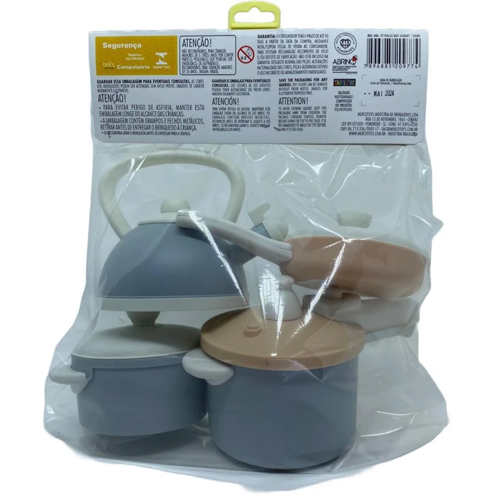 BRINCANDO DE CASINHA KIT PANELAS BABY GOURMET 4 PCS MERCO TOYS (UNIDADE) - imagem 4