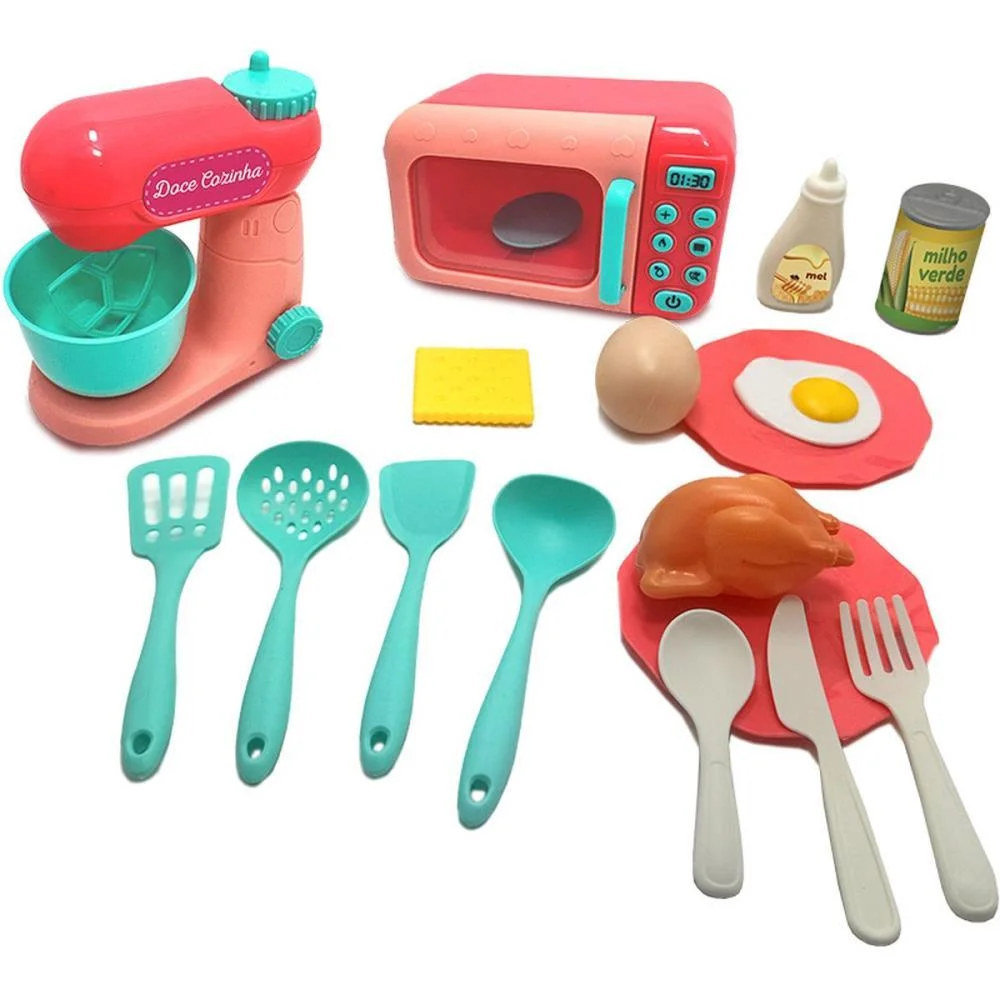 BRINCANDO DE CASINHA DOCE COZINHA MICROON/BATEDEIRA CARDOSO TOYS (UNIDADE) - imagem 2