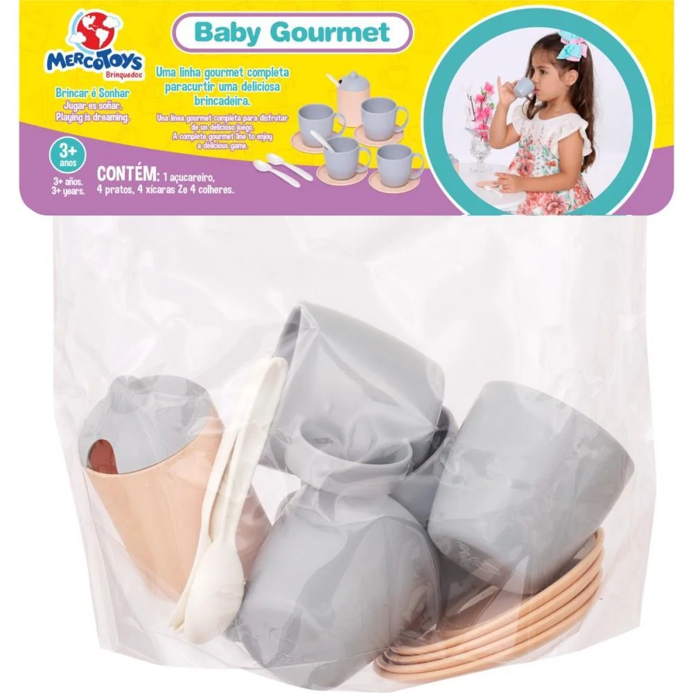 BRINCANDO DE CASINHA JOGO DE XICARAS BABY GOURMET MERCO TOYS (UNIDADE) - imagem 5