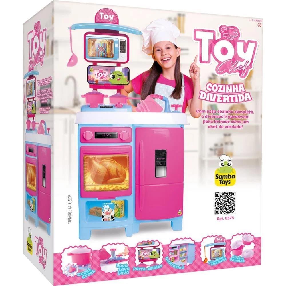 BRINCANDO DE CASINHA COZINHA TOY CHEF 92X44CM SAMBA TOYS (UNIDADE) - imagem 3