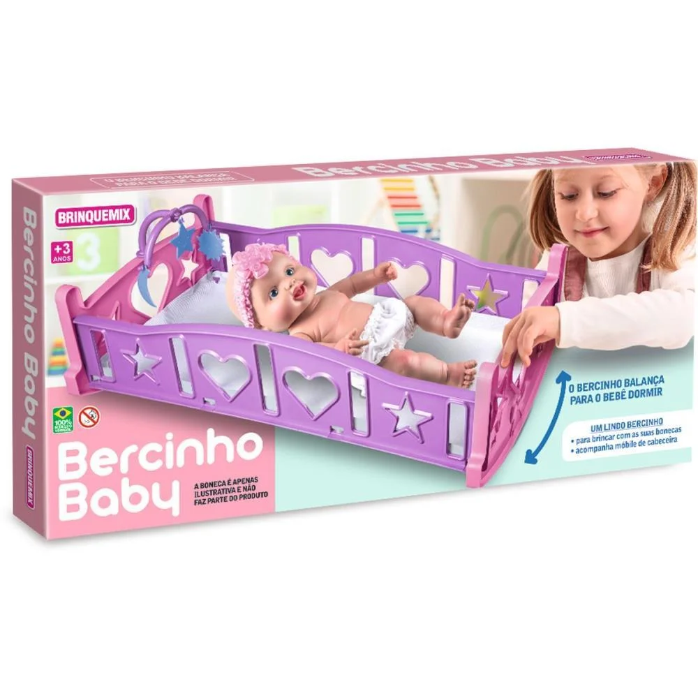 BRINCANDO DE CASINHA BERCINHO BABY 46CM BRINQUEMIX (UNIDADE) - imagem 4