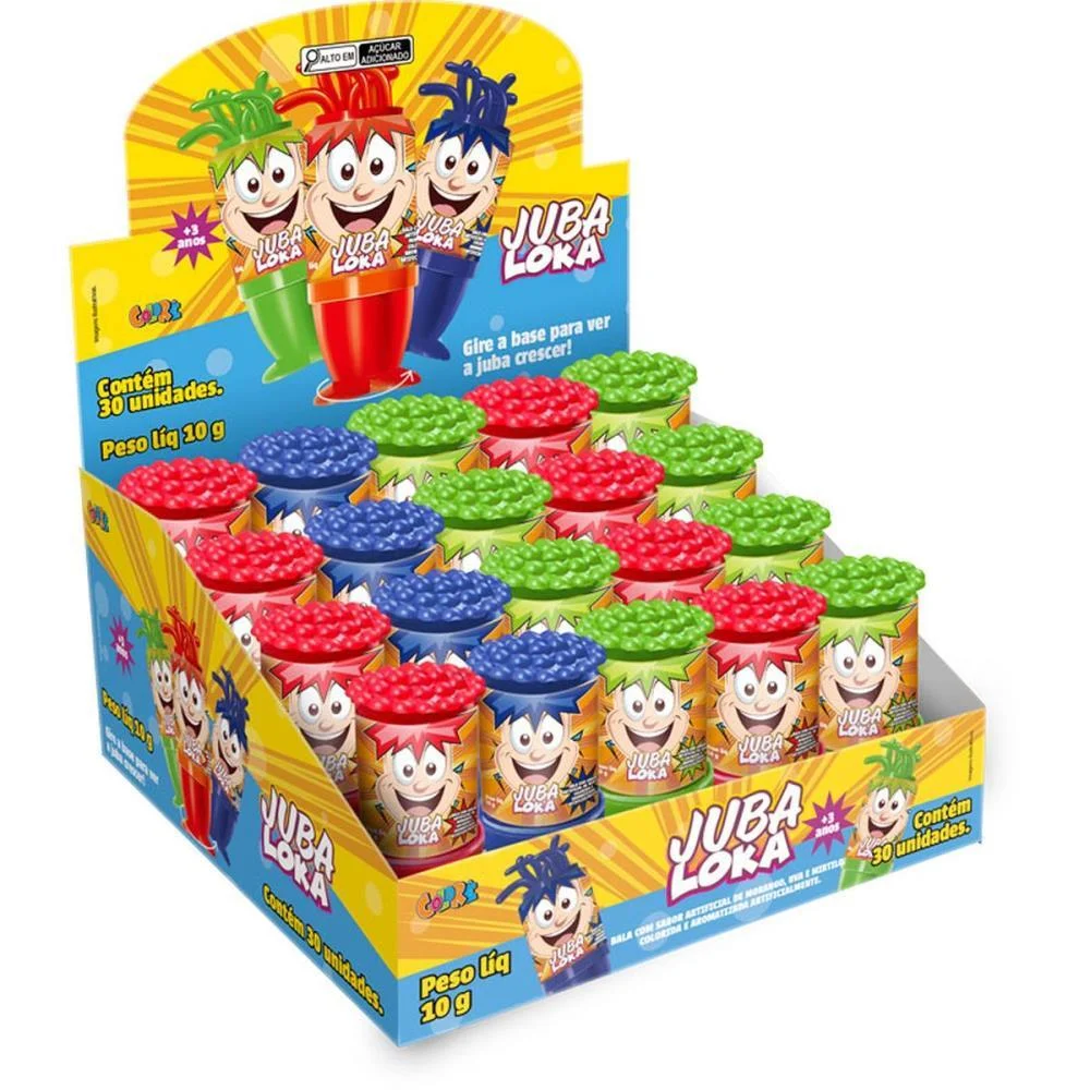 DOCE JUBA LOKA CHICLETE SABORES (S) COLORE (DP.C/30) - imagem 4