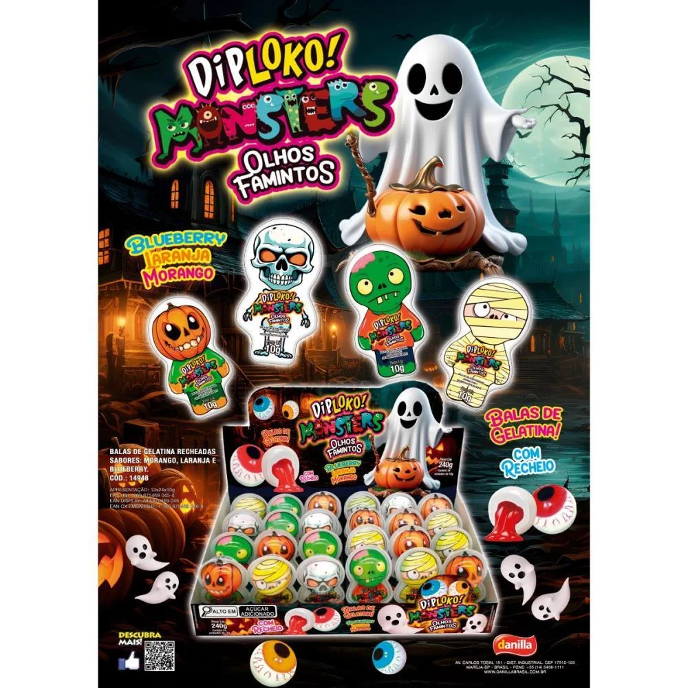DOCE OLHOS FAMINTOS HALLOWEEN C/REC DANILLA FOODS (DP.C/24) - imagem 4