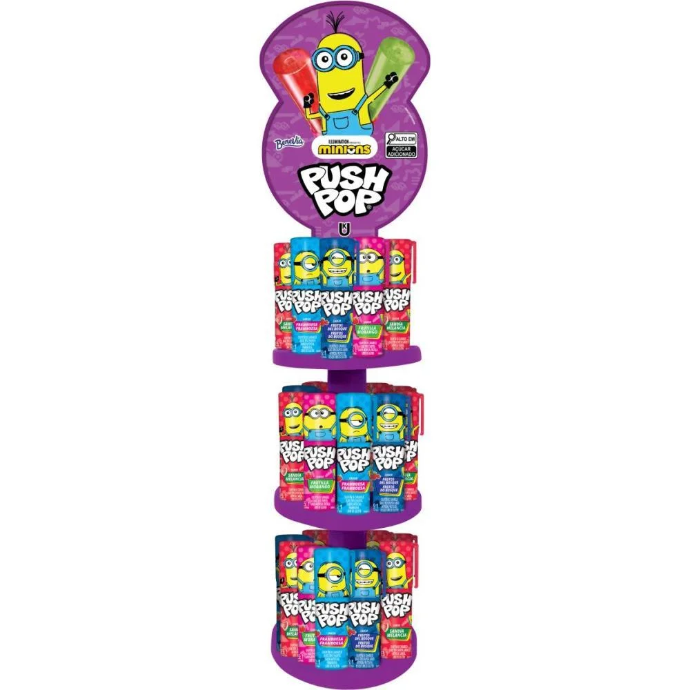 DOCE PUSH POP MINIONS TORRE BAZOOKA CANDY (DP.C/30) - imagem 2